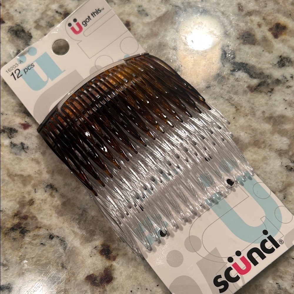 Scunci Tortoise and Clear Hair Combs
